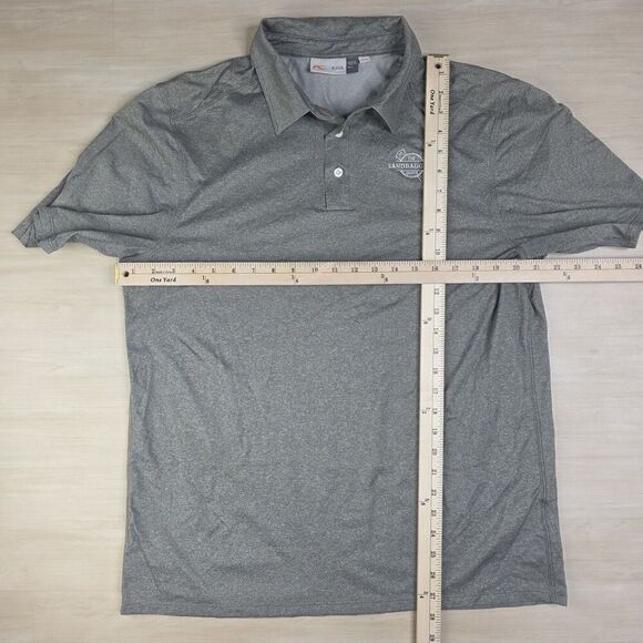 Kjus Polo Shirt Mens 2XL Gray Sandbaggers Golf Performance UPF 30 Lightweight - Picture 4 of 8